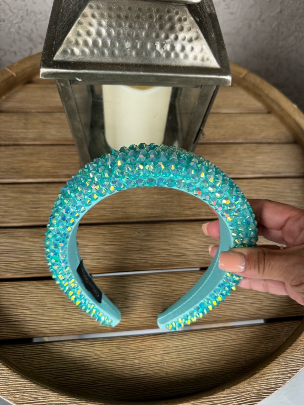 Stunning sparkling Turquoise Crystal Padded Headband - Women Accessories